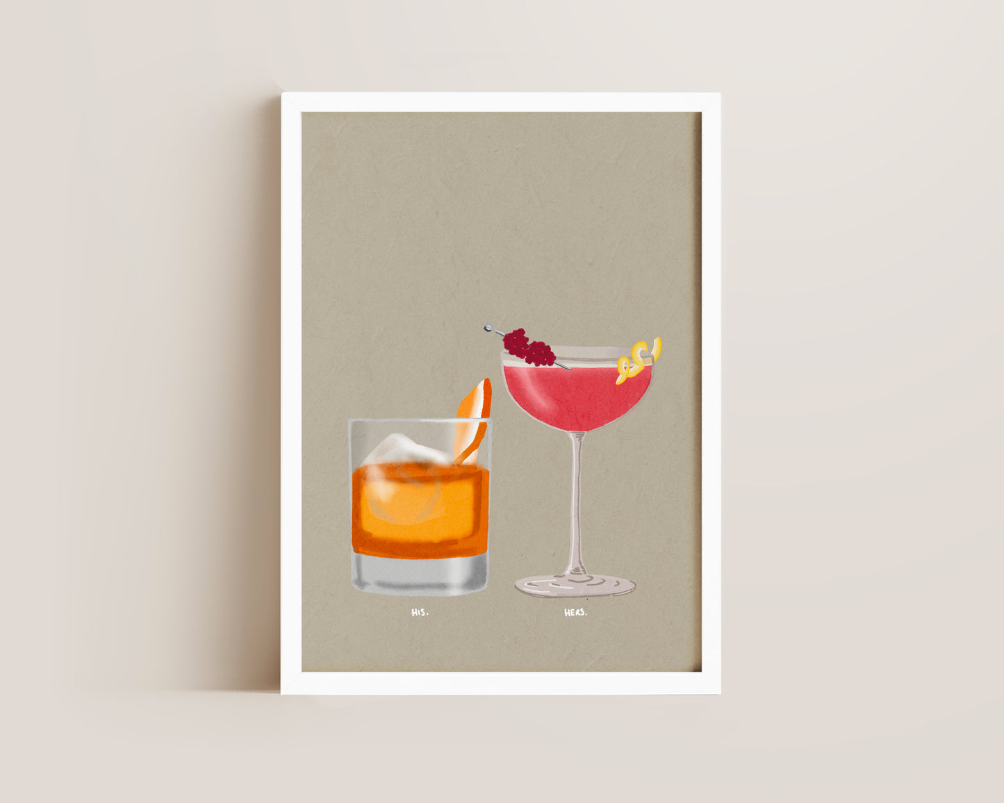 Old Fashioned & French Martini Print