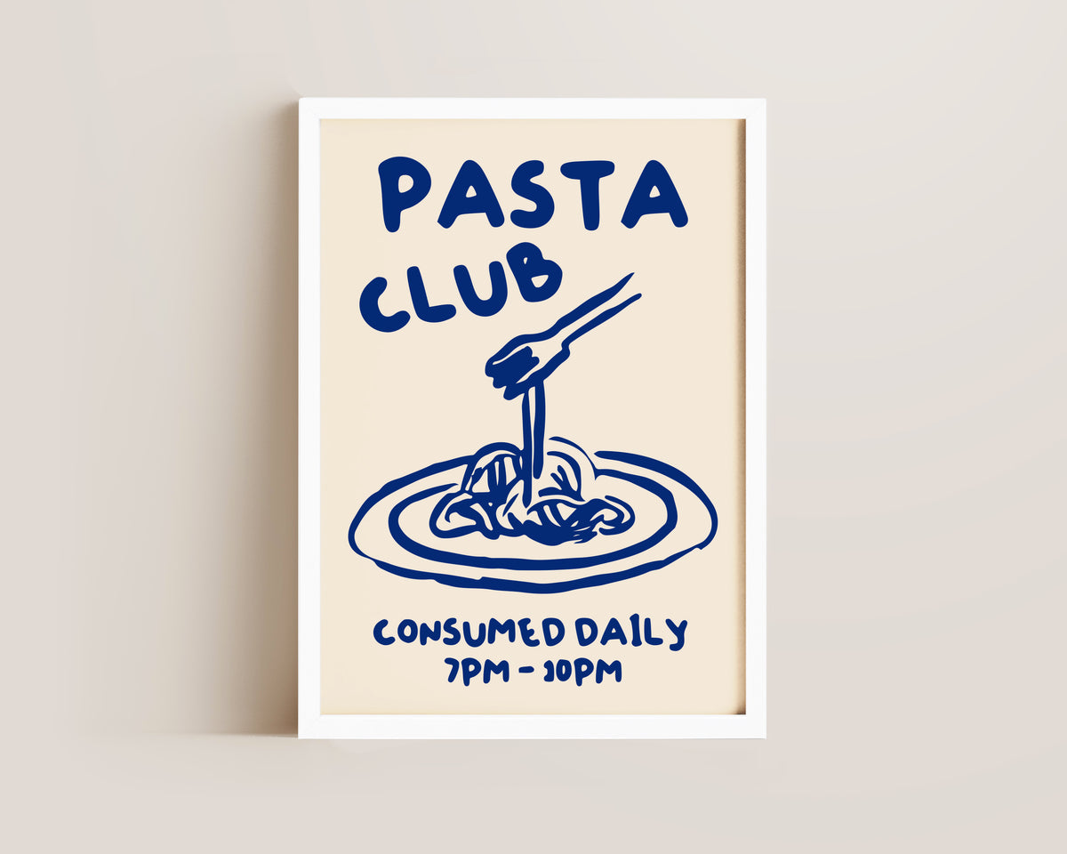 Pasta Club In Blue Print