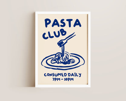 Pasta Club In Blue Print