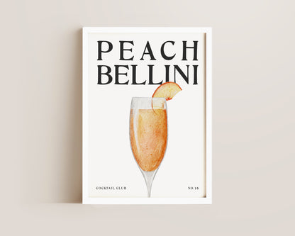 Peach Bellini Cocktail Print