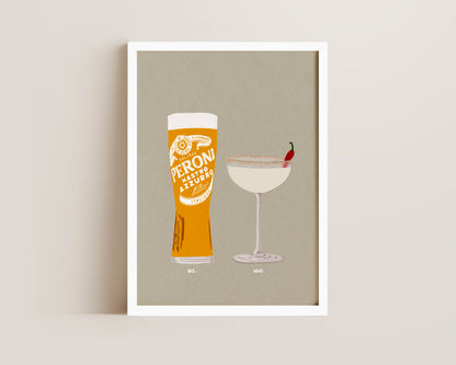 Peroni & Spicy Marg Print