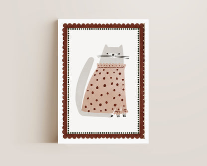 Pink Cat Print