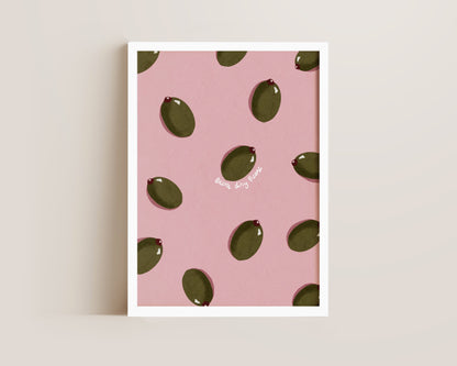 Pink Olive Wall Art Print