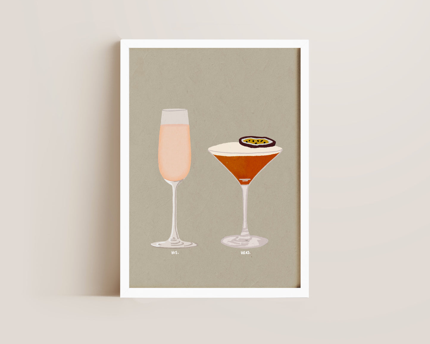 Pink Prosecco Glass & Pornstar Martini Print