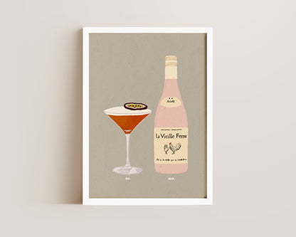 Pornstar Martini & Chicken Wine Print
