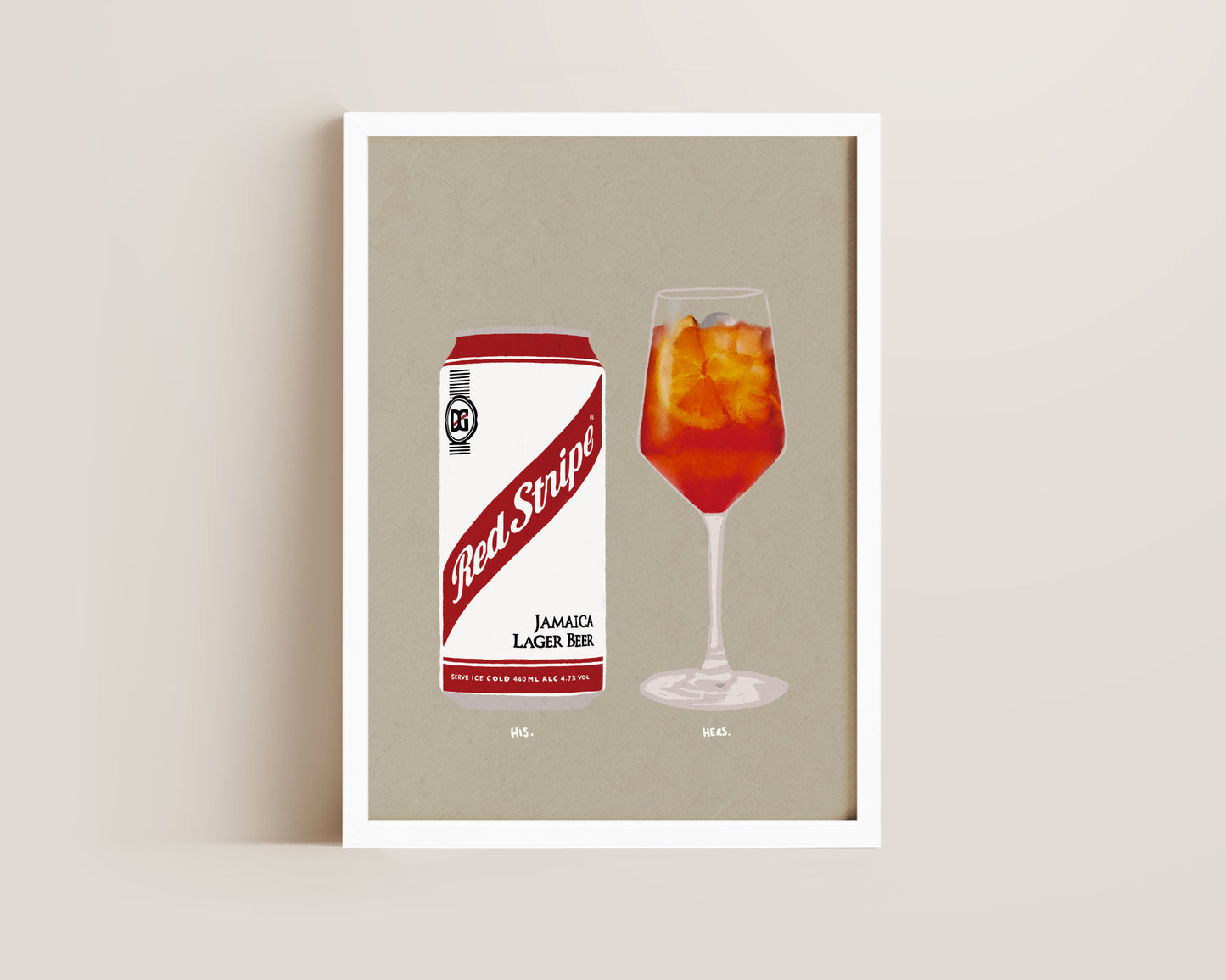 Red Stripe & Aperol Spritz Print