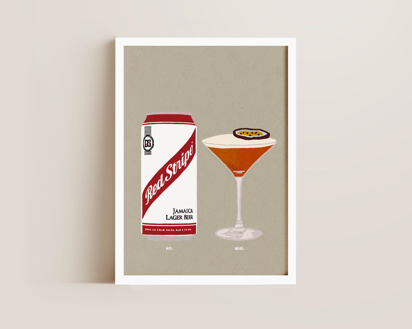 Red Stripe & Pornstar Martini Print