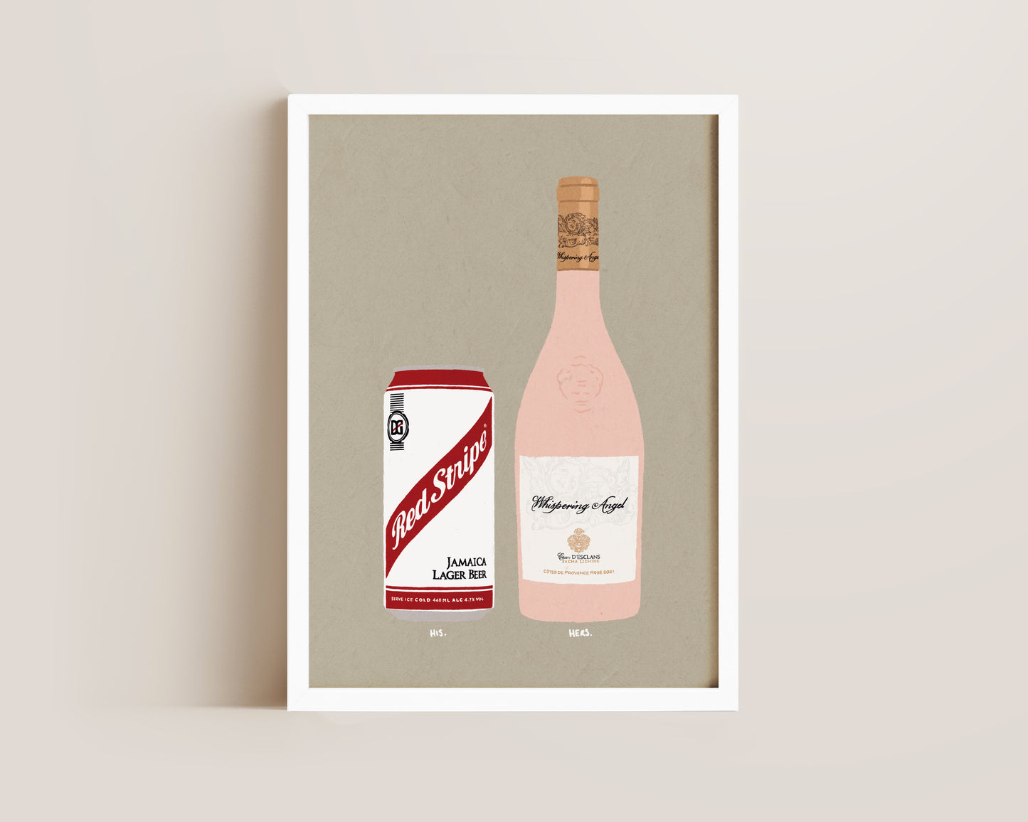 Red Stripe & Whispering Angel Print