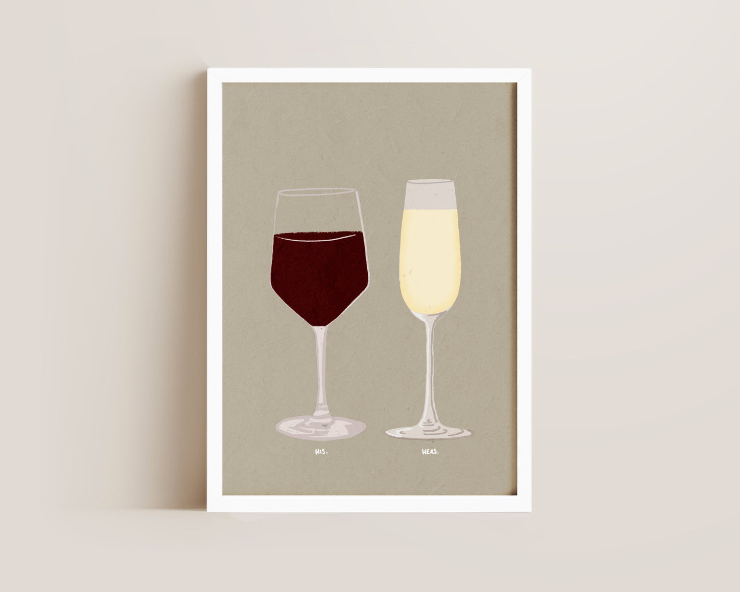 Red Wine & Prosecco Glass Print