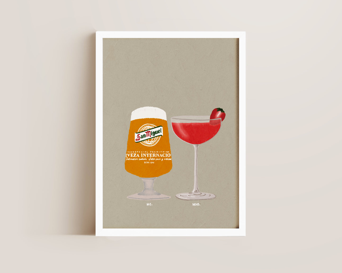 San Miguel & Strawberry Daiquiri Print