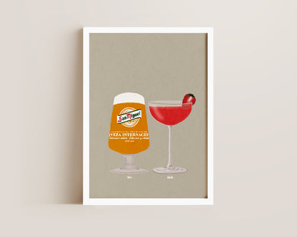 San Miguel & Strawberry Daiquiri Print
