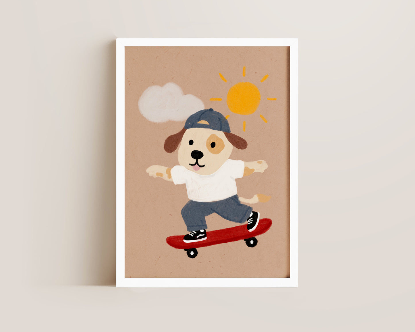 Skateboard Dog Print