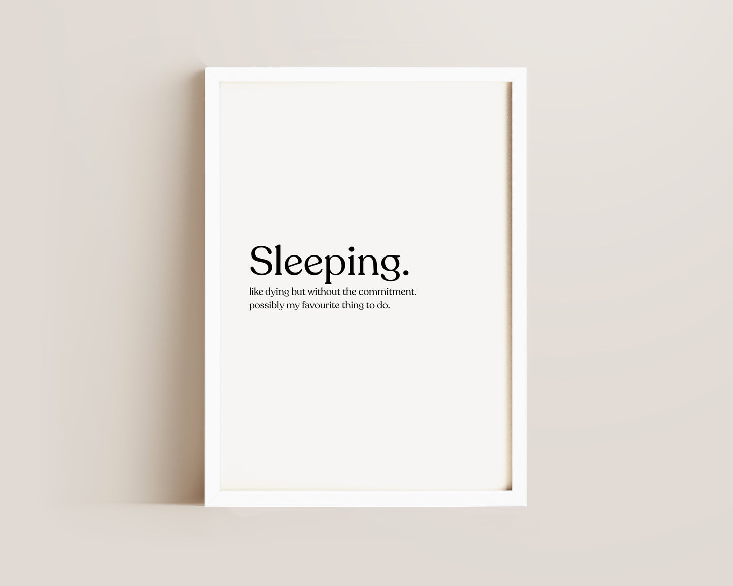 Sleeping Definition Print