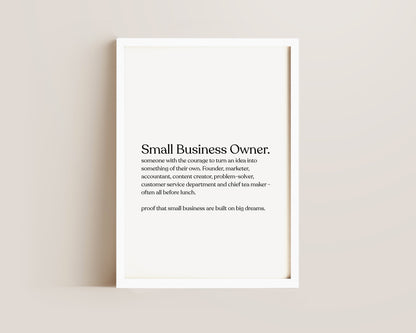 Small Business Owner Definition Print