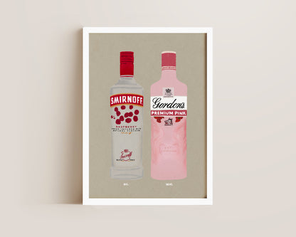 Smirnoff Raspberry Vodka & Gordon's Pink Gin Print