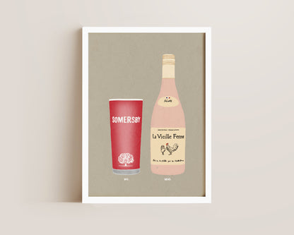 Somersby & Chicken Wine Print