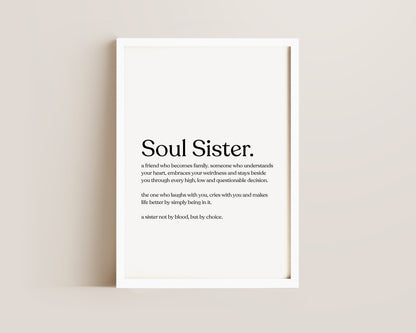 Soul Sister Definition Print