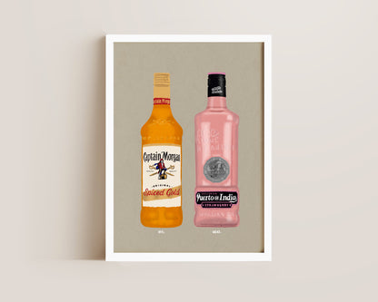 Spiced Rum & Puerto De Indias Strawberry Gin Print