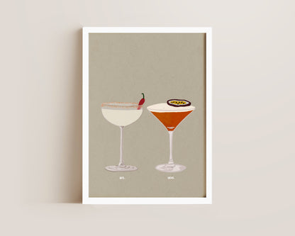Spicy Marg & Pornstar Martini Print