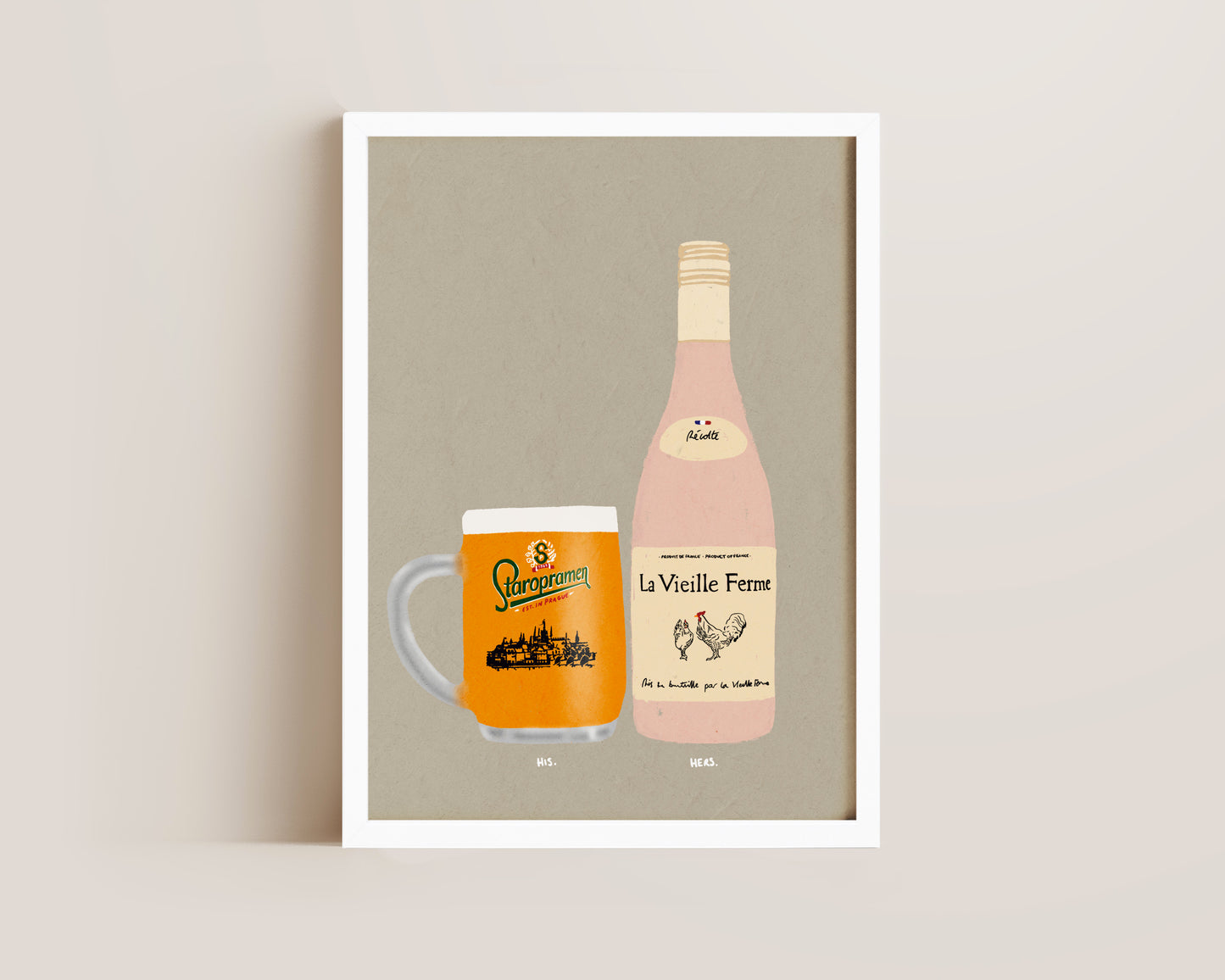 Staropramen & Chicken Wine Print