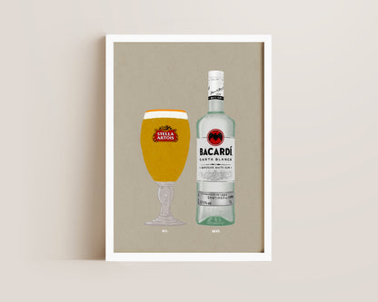 Stella & Bacardi Rum Print