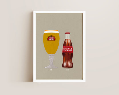 Stella & Coke Bottle Print