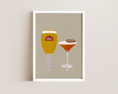 Stella Artois & Pornstar Martini Print