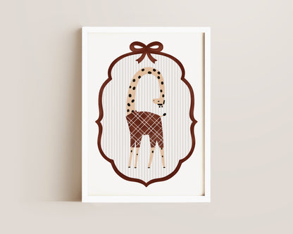 Ribboned Giraffe Print