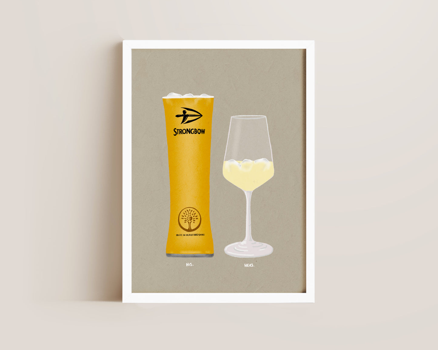 Strongbow Pint & White Wine Print