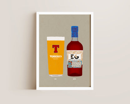 Tennent's & Edinburgh Raspberry Gin Print