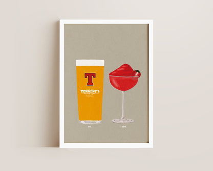 Tennent's & Frozen Strawberry Daiquiri Print