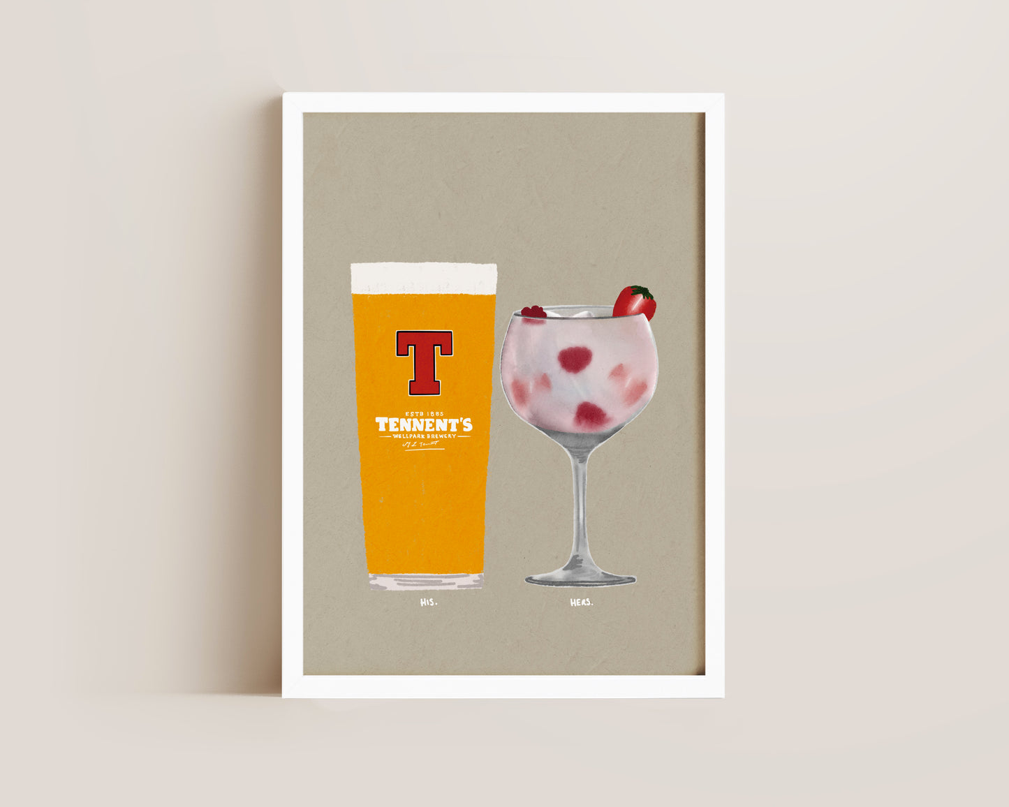 Tennent's & Pink Gin Print
