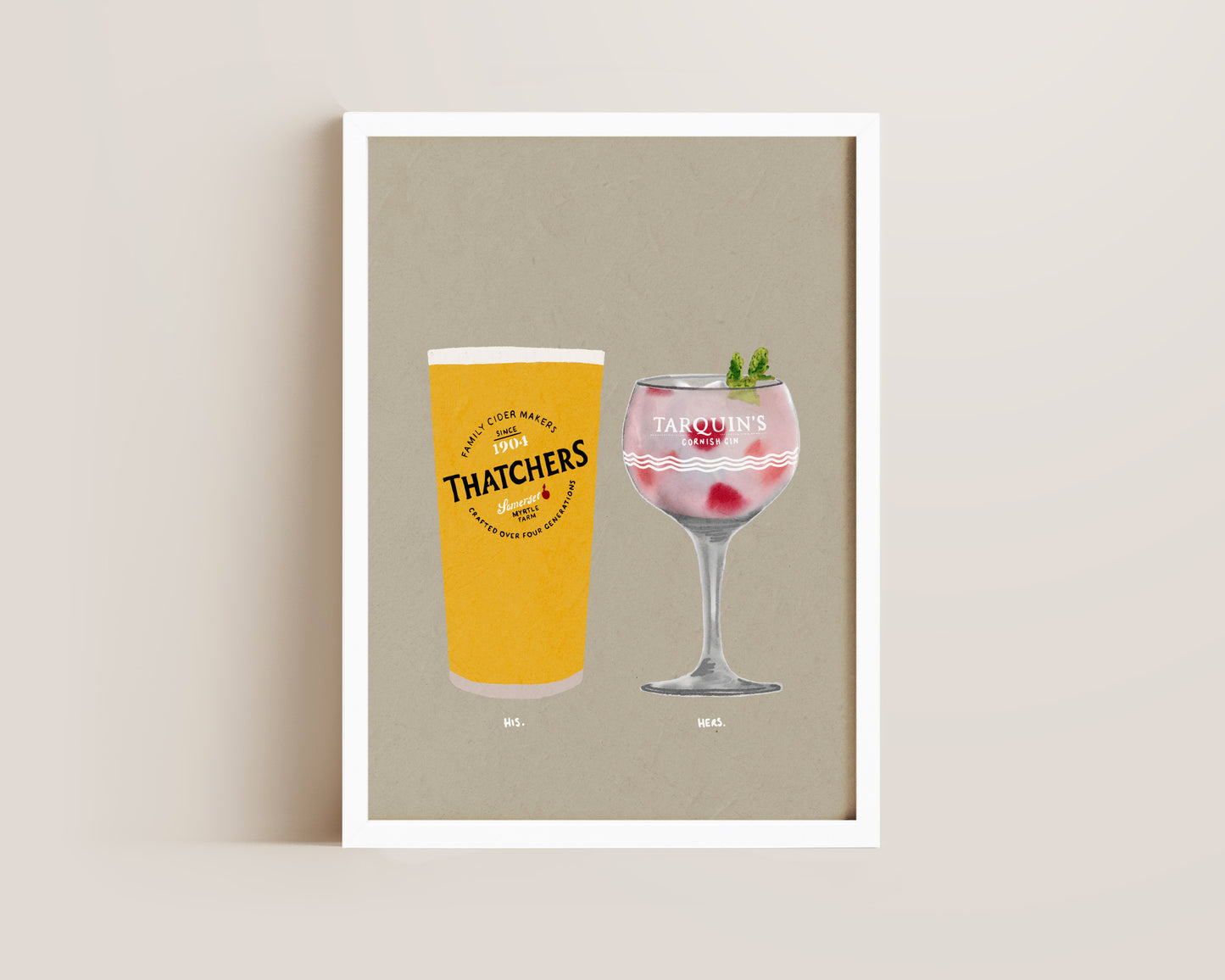 Thatchers & Tarquin's Pink Gin Print