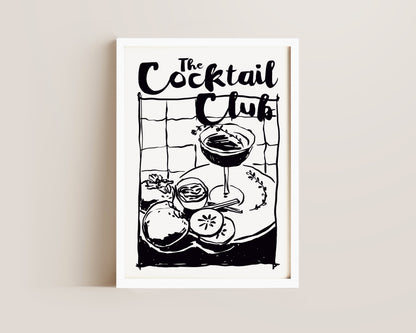 The Cocktail Club In Black Print