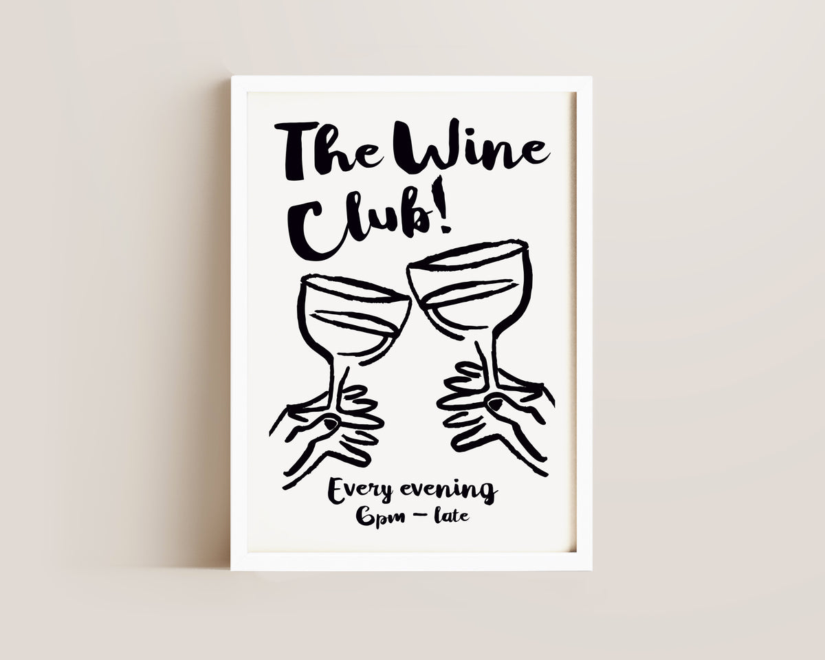 The Wine Club In Black Print