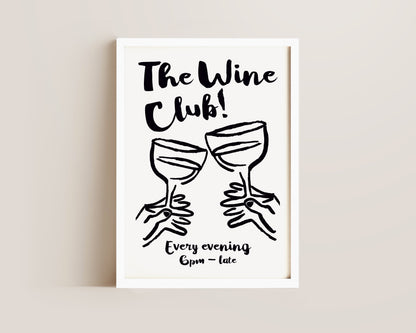 The Wine Club In Black Print
