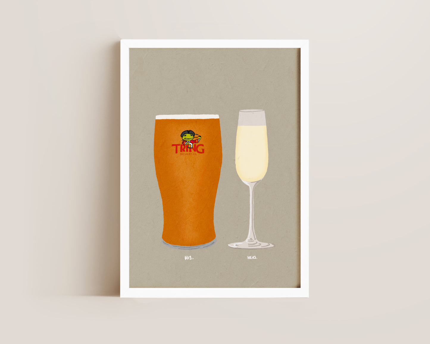 Tring Beer & Prosecco Glass Print