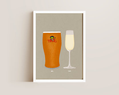Tring Beer & Prosecco Glass Print