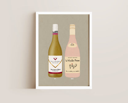 Villa Maria & Chicken Wine Print