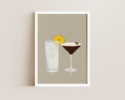Vodka Lemonade & Espresso Martini Print