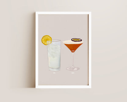 Vodka Lemonade & Pornstar Martini Print