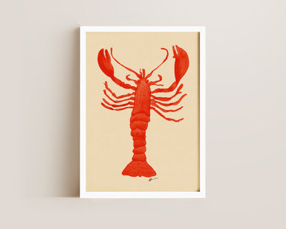 Watercolour Lobster Print