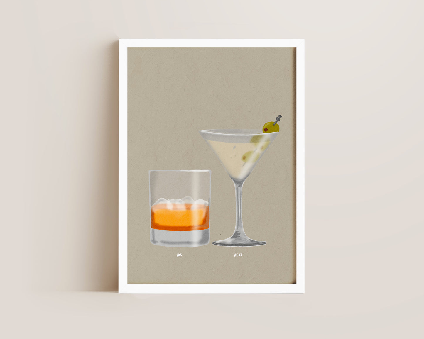 Whisky On The Rocks & Dirty Martini Print