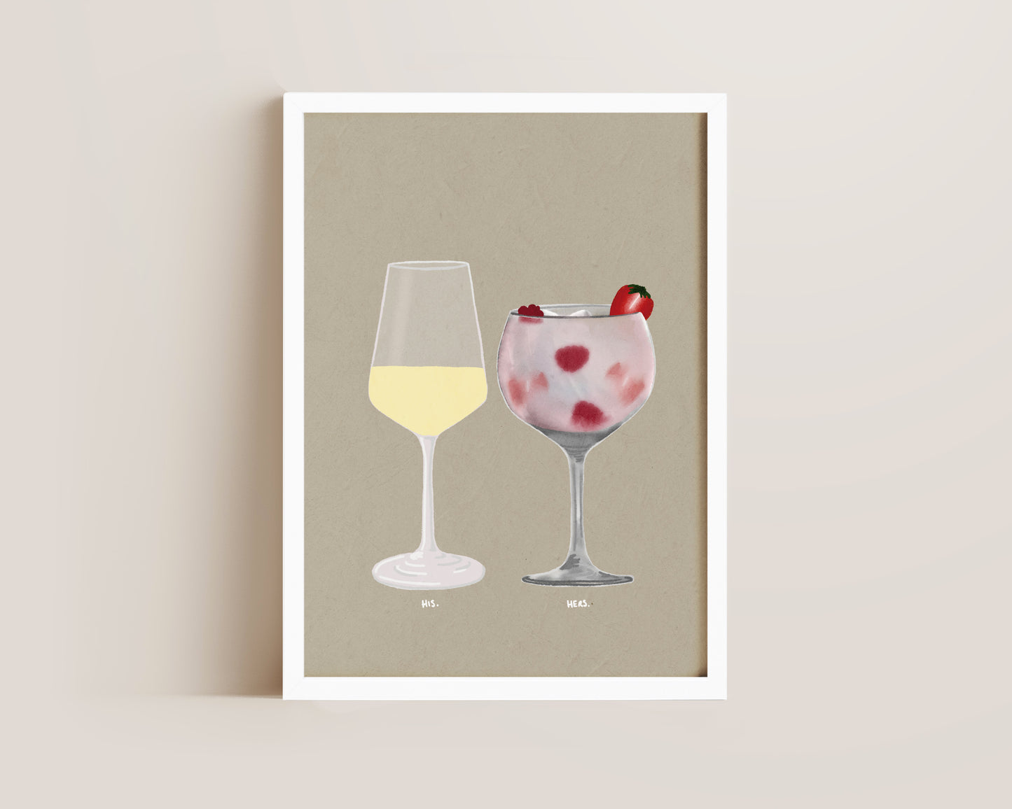 White Wine & Pink Gin Print
