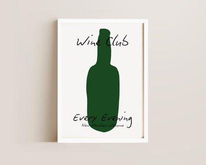 Wine Club Bottle Print