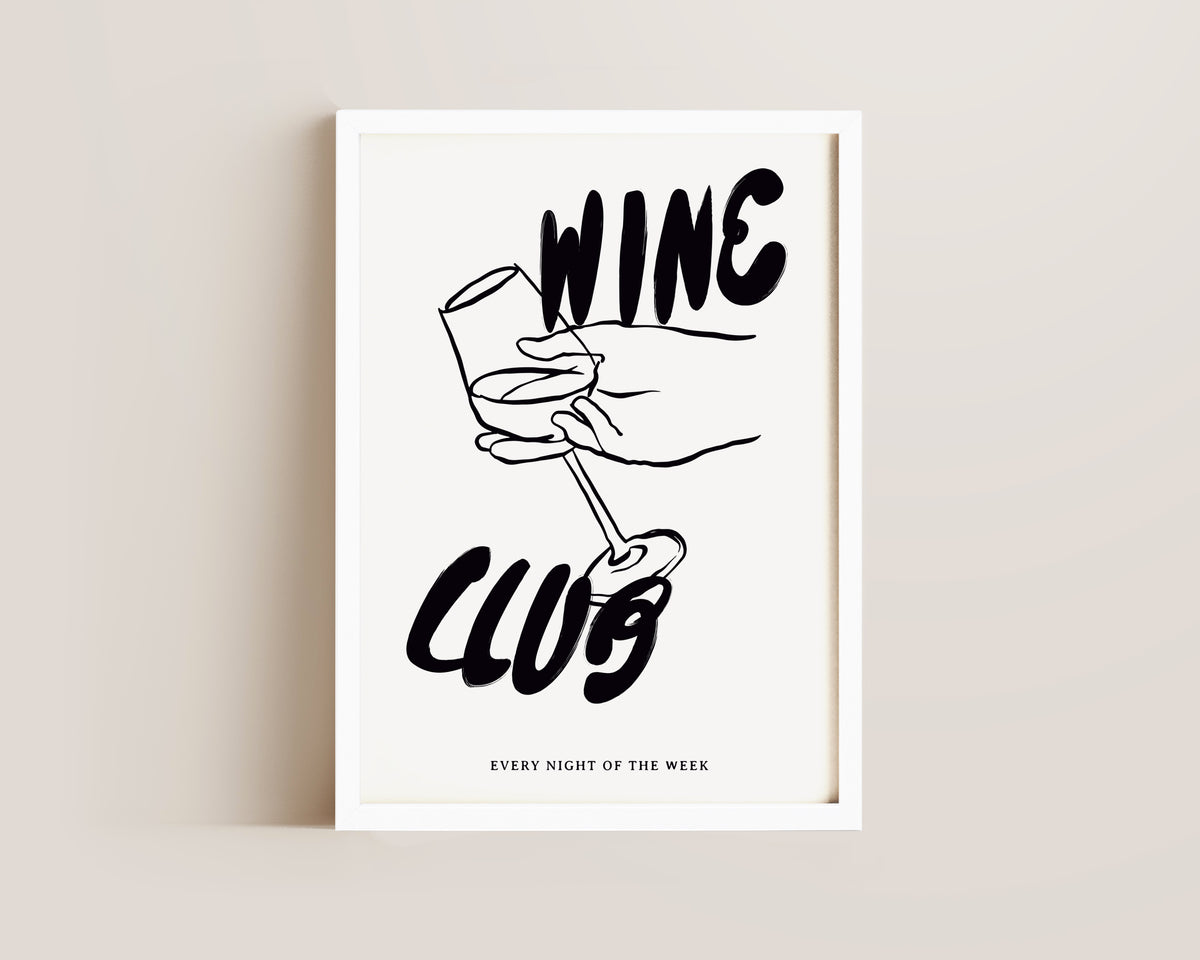 Wine Club In Black Print