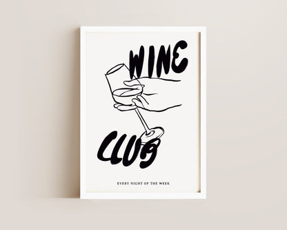 Wine Club In Black Print