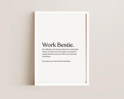Work Bestie Definition Print