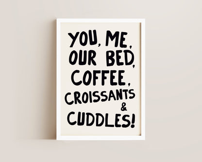 You, Me & Our Bed Art Wall Art Print