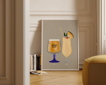 Kronenburg Blanc 1664 Pint & Pina Colada Print